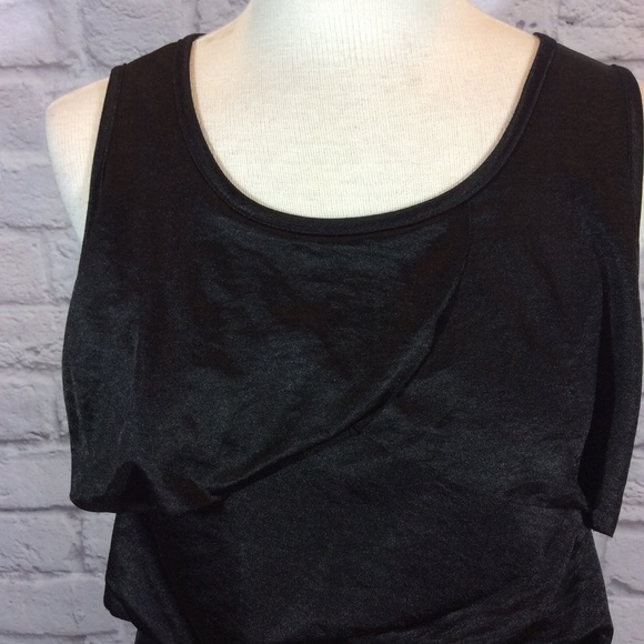 Chico's black satin gathered sleeveless top S - Picture 4 of 5